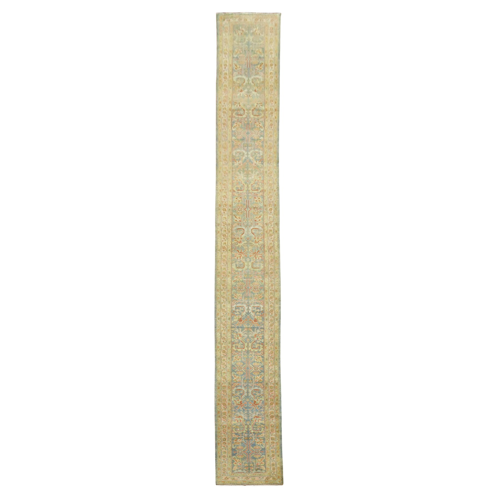 Zabihi Collection Antique Persian Malayer Runner 29 x 217 Wool Blue (1 of 14)