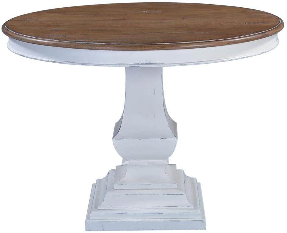 Tuscan Style Round Pastry Dining Table Solid Wood White Finish (1 of 4)