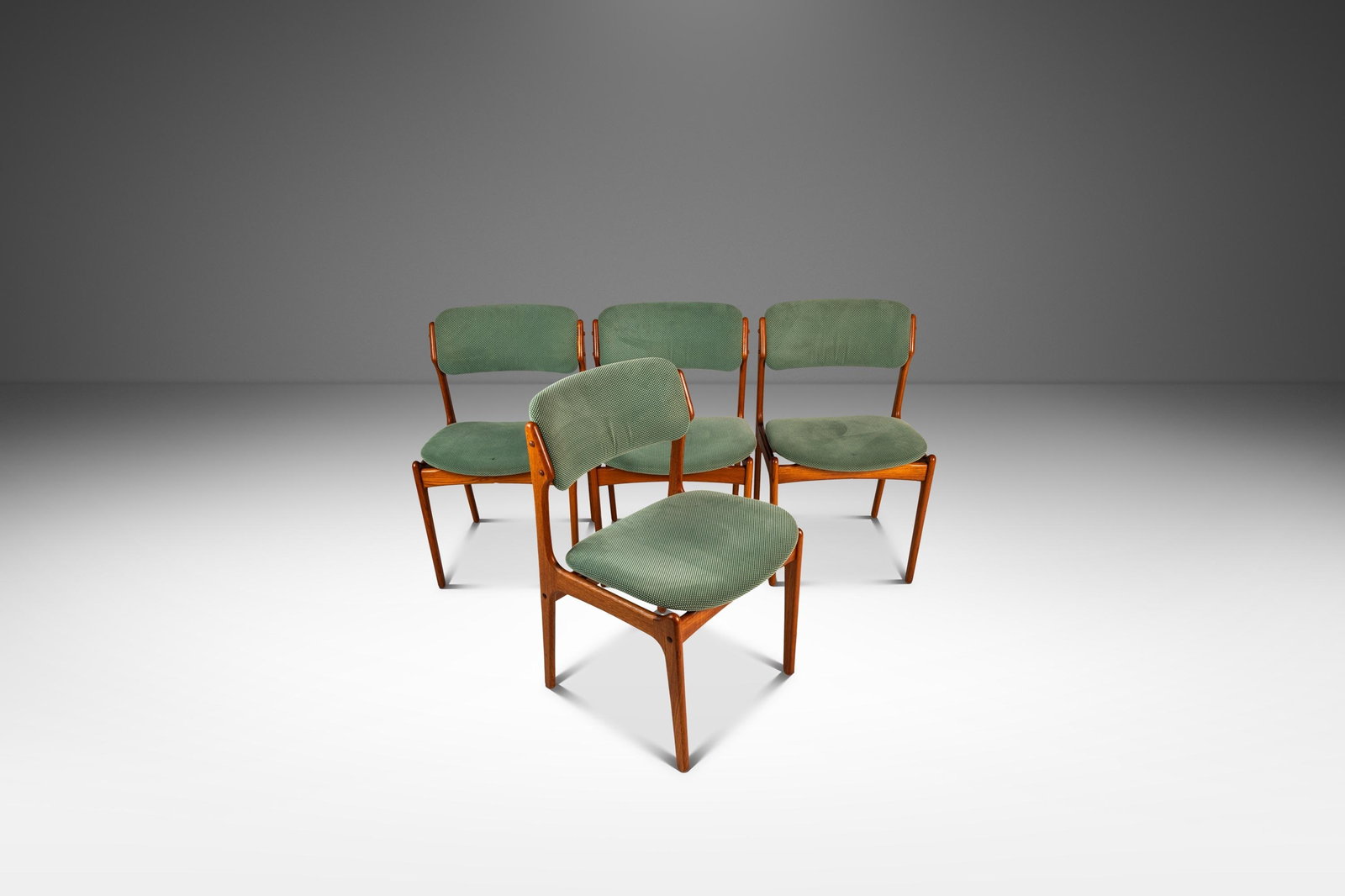 Rare Set of Four Danish Modern Model 49 Dining Chairs by Erik Buch for O. D. Mobler (1 of 10)