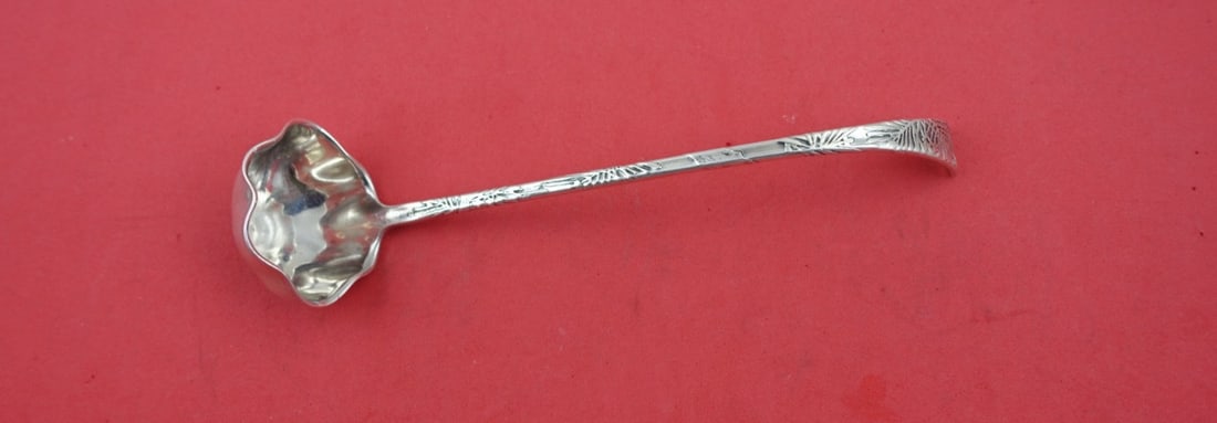 Tiffany & Co. Acid Etched Sterling Silver Scalloped Sauce Ladle 6 7/8": Tiffany & Co. Acid Etched Sterling Silver Scalloped Sauce Ladle 6 7/8" This exquisite sauce ladle from Tiffany & Co. features the elegant Lap Over Edge Acid Etched pattern, adorned with a scalloped de