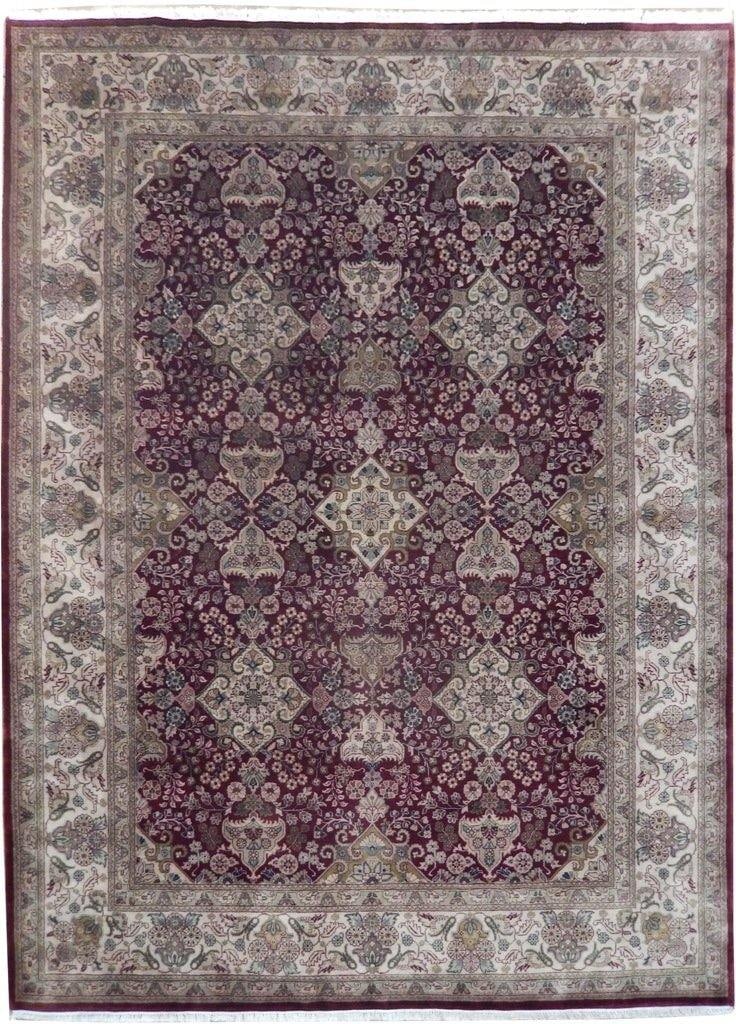 8.9 x 11.9 Berry Red Wool Tabriz Rug Handmade in Jaipur (1 of 6)