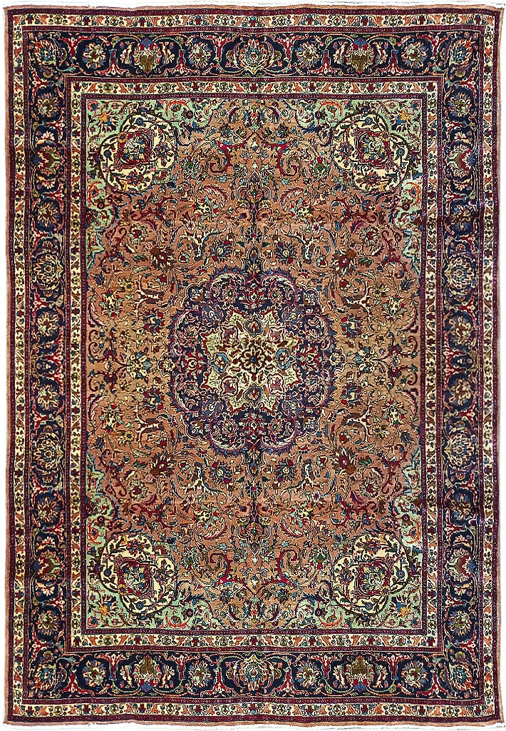 Antique Persian Tabriz Area Rug 9'10 x 12'9 Hand-Knotted Luxury Design (1 of 9)