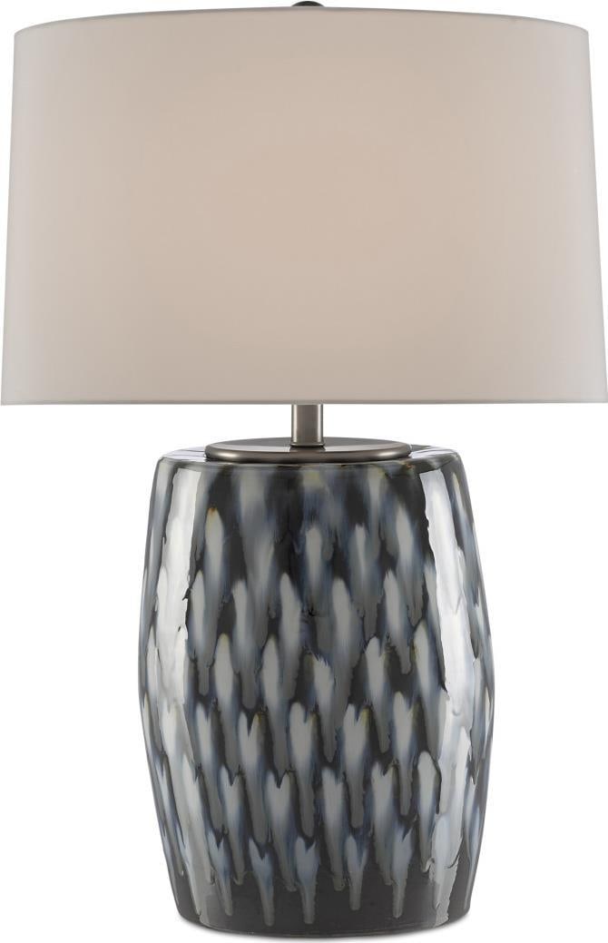 Currey Milner Blue Table Lamp Asian Modern 27.5H Ivory Porcelain (1 of 4)