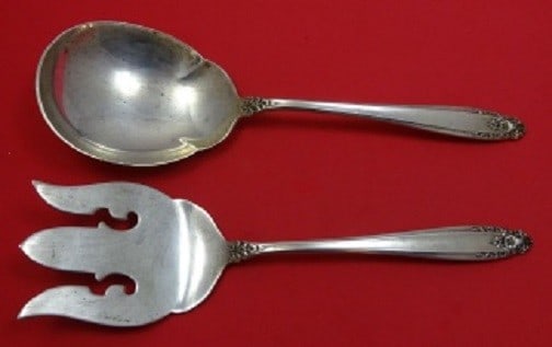 International Sterling Silver Prelude Salad Serving Set 2pc 9" (1 of 1)