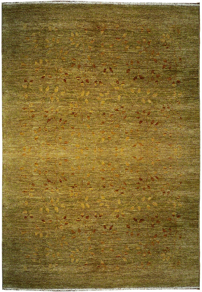 Handmade Sage Color Vegetable Dyed Transitional Chobi Rug 5'11 x 9'4 (1 of 6)