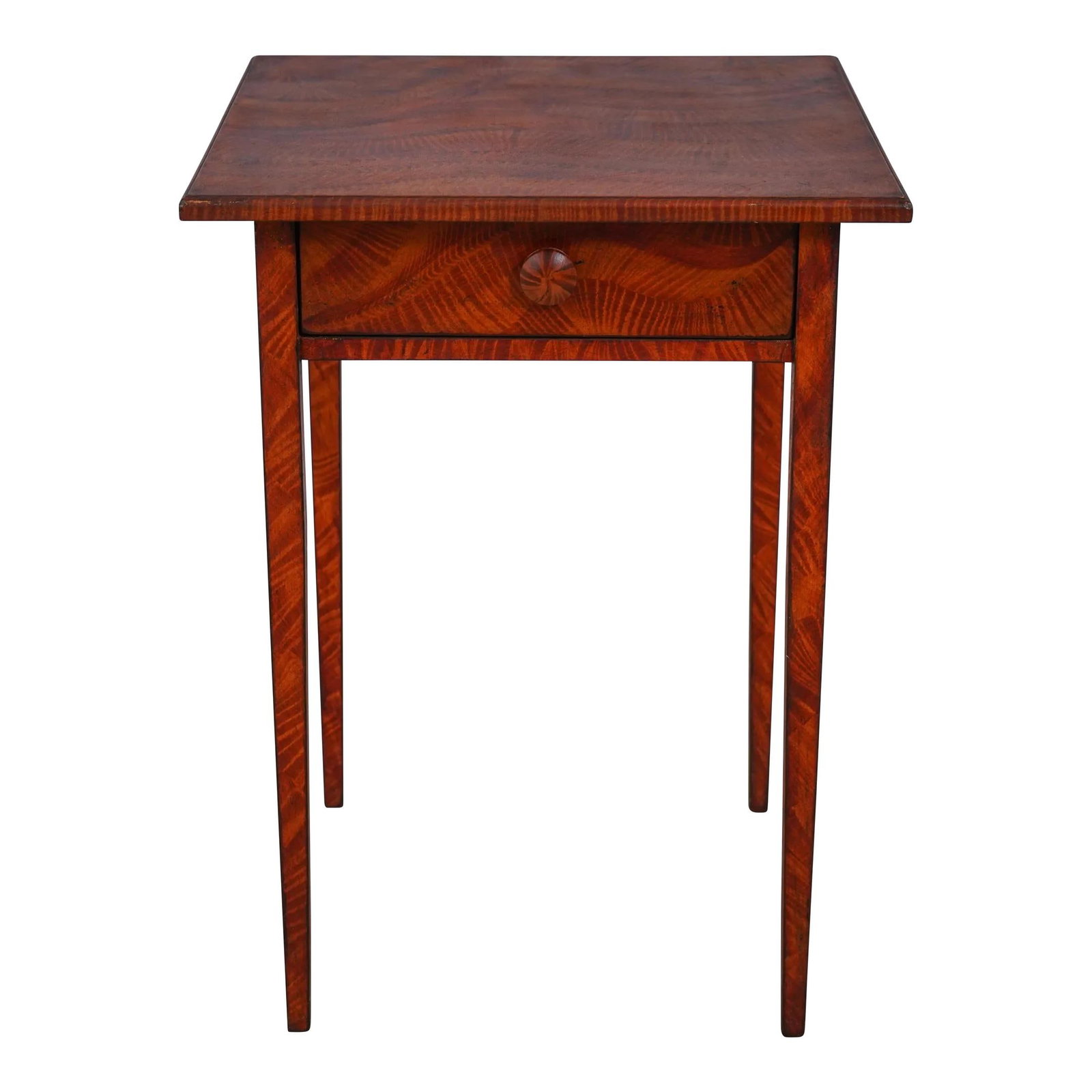 Charming Early American Sponge Painted Nightstand with Drawer: Charming Early American Sponge Painted Nightstand with Drawer This Early American sponge-painted nightstand features a single drawer and is crafted from high-quality wood, showcasing an exquisite hand