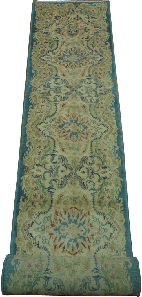 1.9 x 10.8 Feet Semi-Antique Persian Kerman Runner Rug (1 of 6)