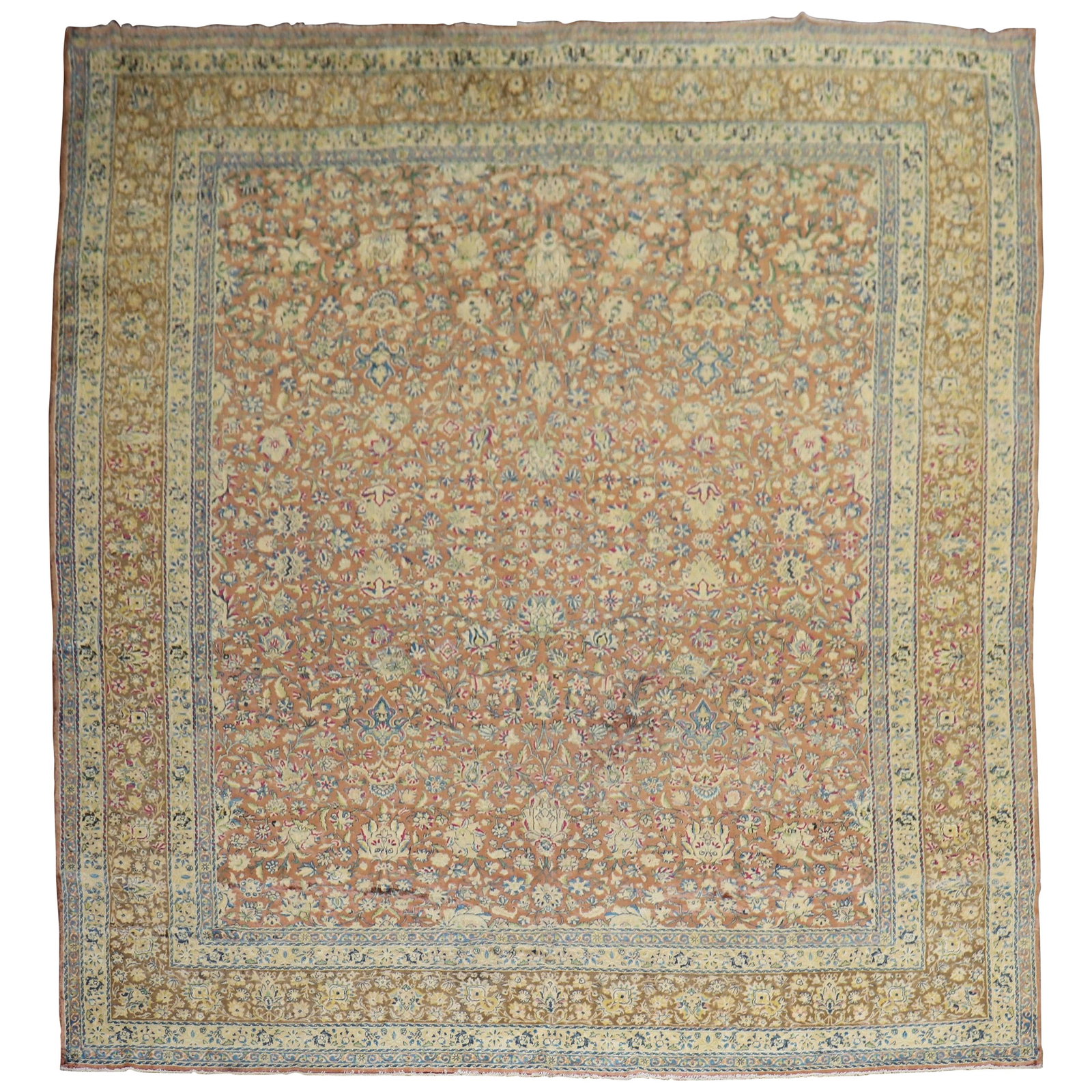 Zabihi Collection Kirman Floral Wool Rug 10'7 x 13'6 Iran 1910 (1 of 12)