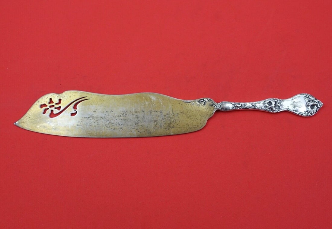 Reed & Barton Les Cinq Fleurs Sterling Silver Ice Cream Slice 10 3/4" Monogrammed (1 of 2)