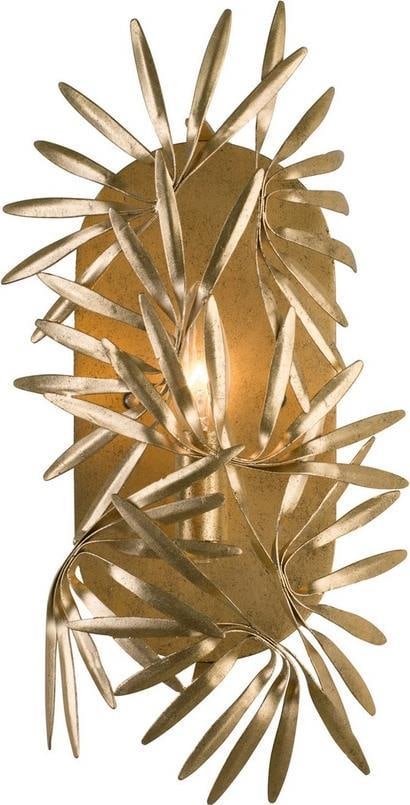 Kalco Organic Modern Oxidized Gold Wall Sconce 1-Light Dimmable: Kalco Organic Modern Oxidized Gold Wall Sconce 1-Light Dimmable Illuminate your space with this elegant oxidized gold wall sconce light, crafted to order for a unique touch. Designed in an organic mod