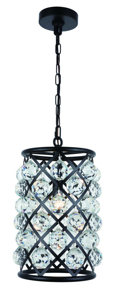 Madison Royal Cut Crystal Pendant Light Matte Black Modern Chandelier (1 of 2)