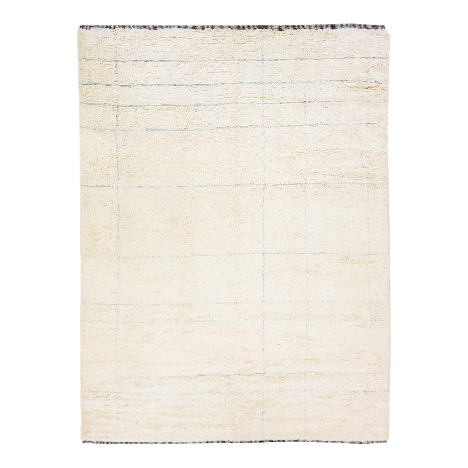 Ivory Wool Rug Modern Moroccan Geometric Design 10' x 14': Ivory Wool Rug Modern Moroccan Geometric Design 10' x 14' Enhance your space with this stunning modern Moroccan style hand-knotted wool rug. Featuring an elegant ivory field, this piece showcases a st