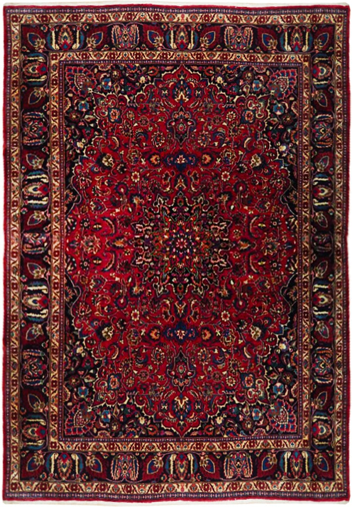 Handcrafted Semi-Antique Persian Khorasan Mashad Rug 9'4 x 13': Handcrafted Semi-Antique Persian Khorasan Mashad Rug 9'4 x 13' Free continental US Shipping Enhance your living space with this exquisite 9' 4" x 13' Semi Antique Persian Khorasan Mashad Rug, handcraf