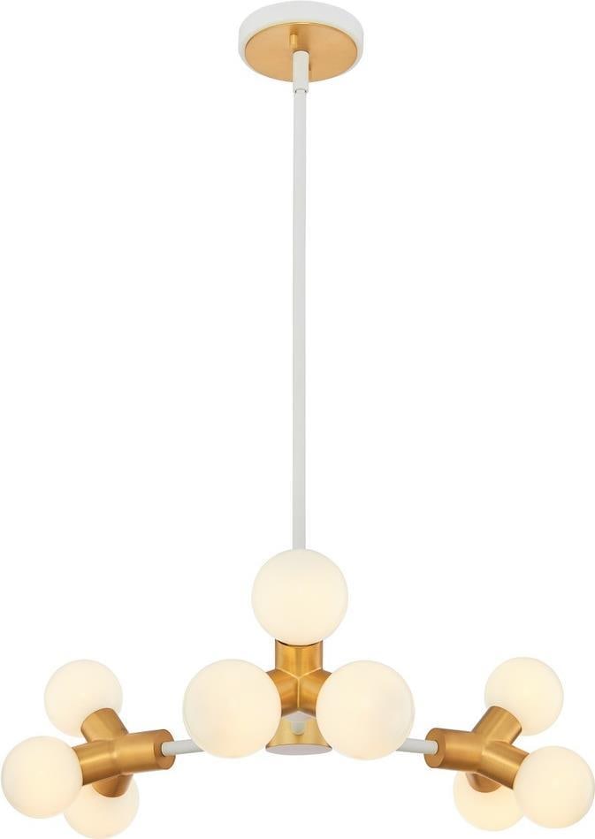 Kalco Tres Brass 9-Light LED Chandelier Oval Dimmable Indoor (1 of 1)
