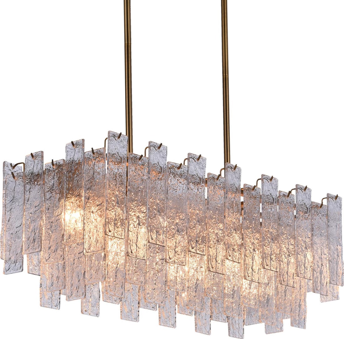 Terracotta Flavia Modern Brass 7-Light Chandelier 12H x 31W x 13D (1 of 2)