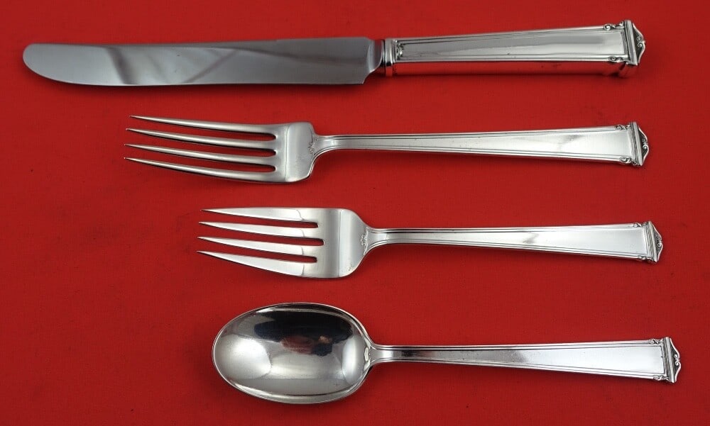 International Sterling Silver Theseum 4-Piece Flatware Set (1 of 2)