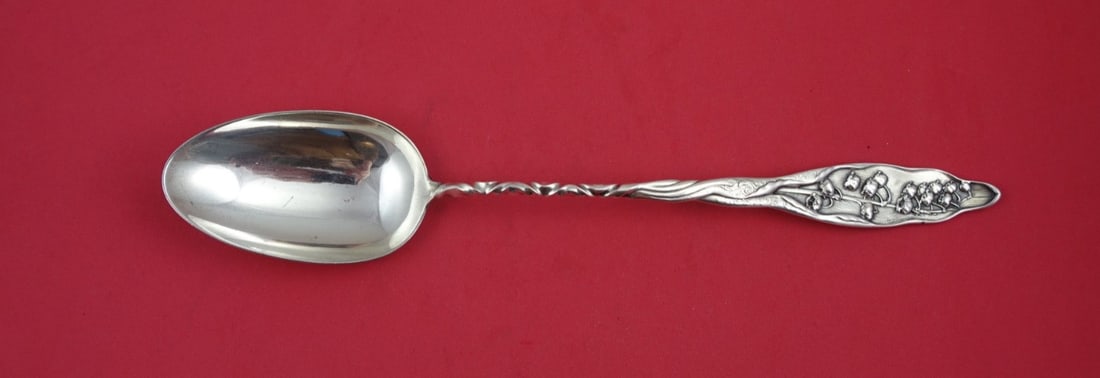 Whiting Lily of the Valley Sterling Silver Stuffing Spoon 11 3/4" Twist Handle (1 of 2)