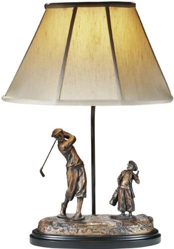 Unique OK Casting Golf Table Lamp USA-Made Lodge Style Brass Finish: Unique OK Casting Golf Table Lamp USA-Made Lodge Style Brass Finish This item is made at time of order. Please allow 42 to 70 days for production. Illuminate your space with this unique USA-made Golf 