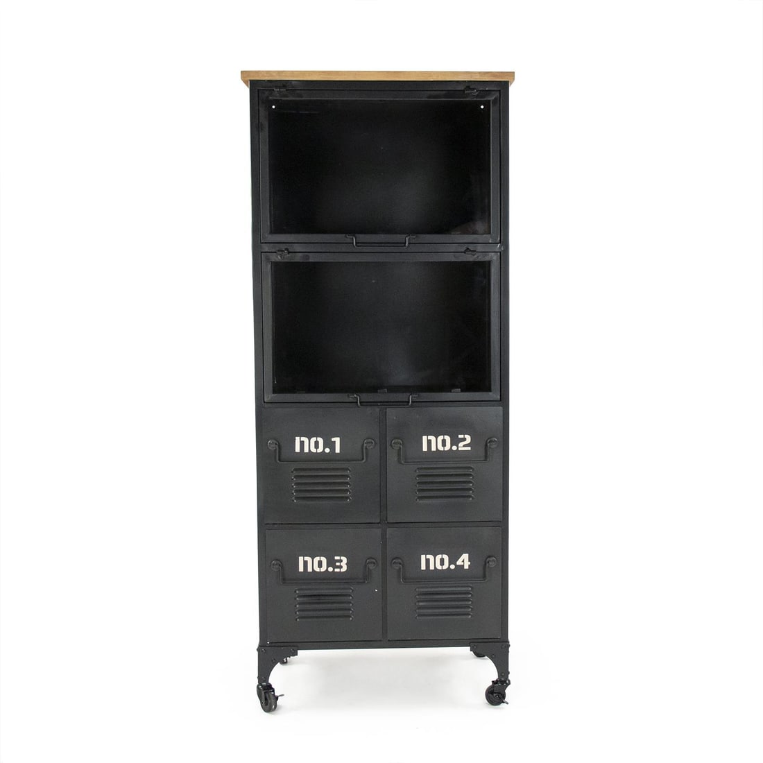 Zentique Garrett Industrial Style Storage Cabinet Ebony Finish (1 of 4)