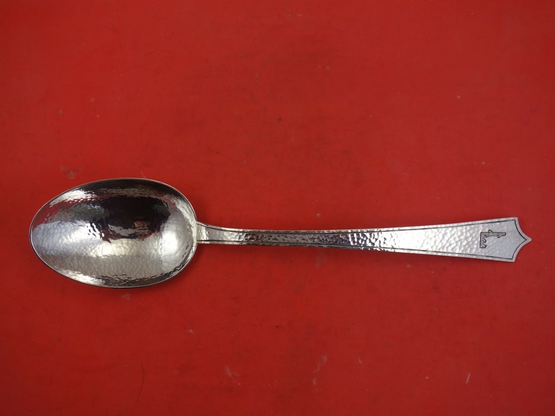 Marshall Field & Co Sterling Silver Berry Spoon 1911 Monogrammed 10 1/2 inch (1 of 2)