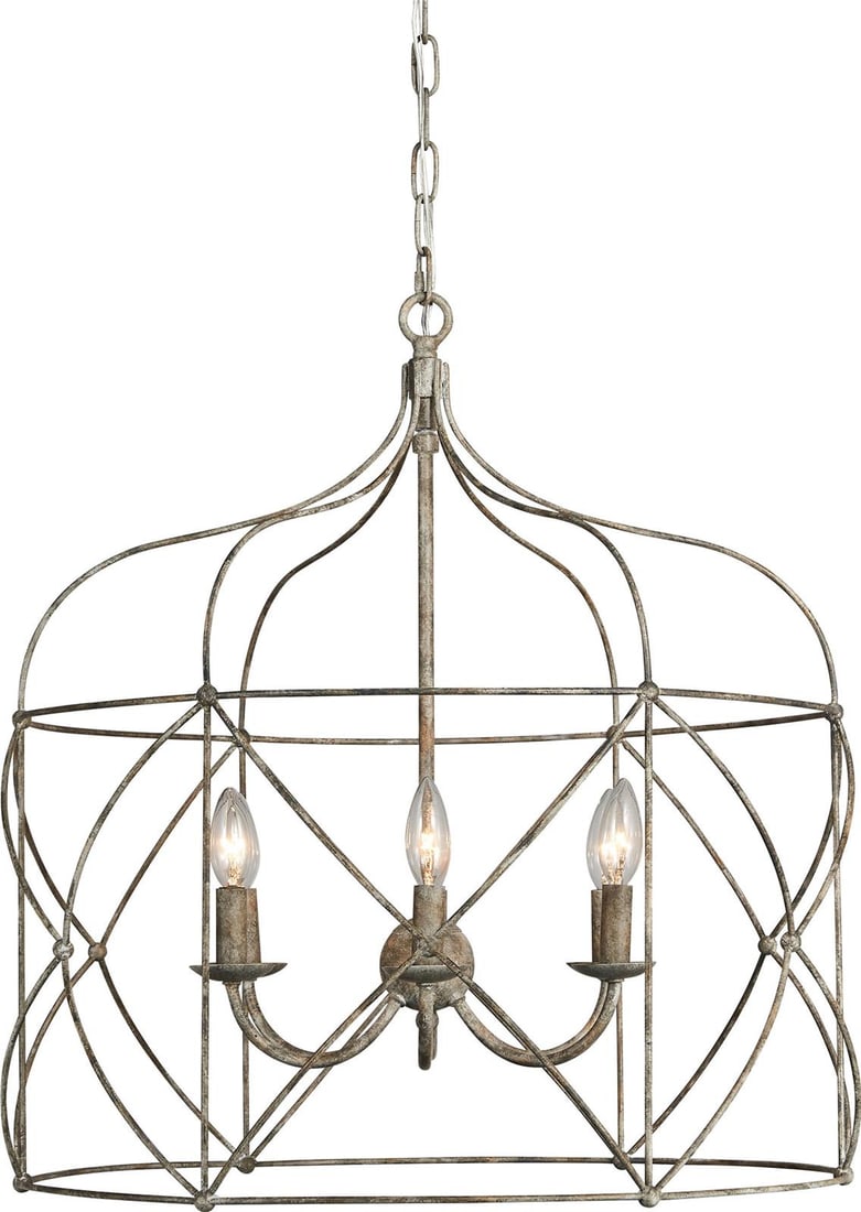 Terracotta Selah Chandelier in Washed Gray 6 Bulb Bowl Design (1 of 1)