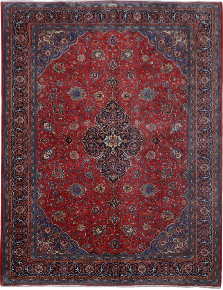 10.1 x 12.11 Handmade Persian Sarouk Rug Pale Red Signed Authentic (1 of 6)
