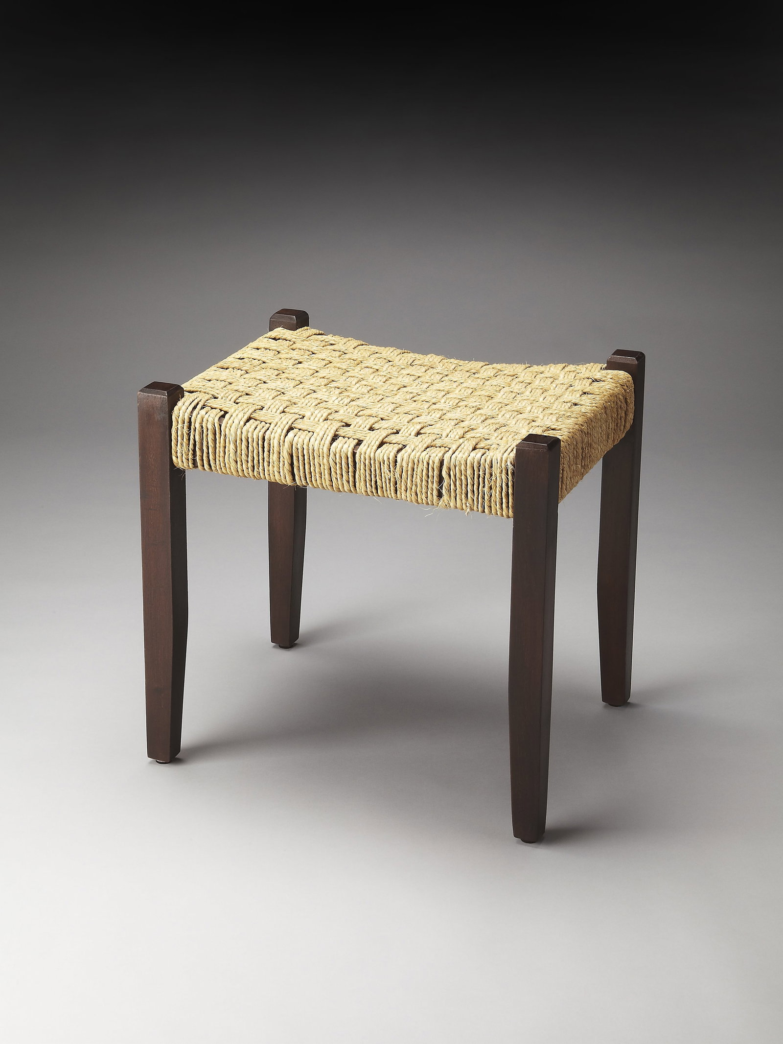 Butler Rustic Mango Wood Jute Stool in Beige Multi-Color (1 of 2)