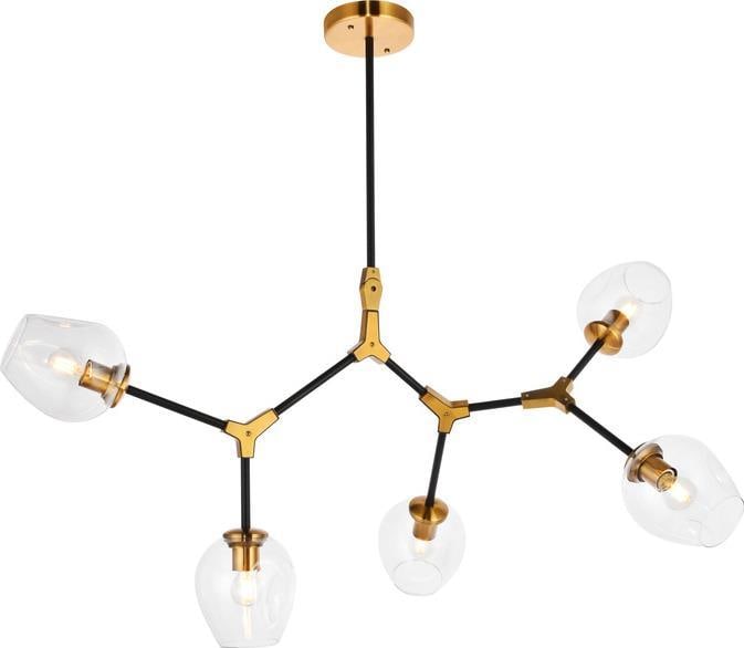 Cavoli Pendant Lamp Elegant Lighting Clear Crystal Brass (1 of 1)