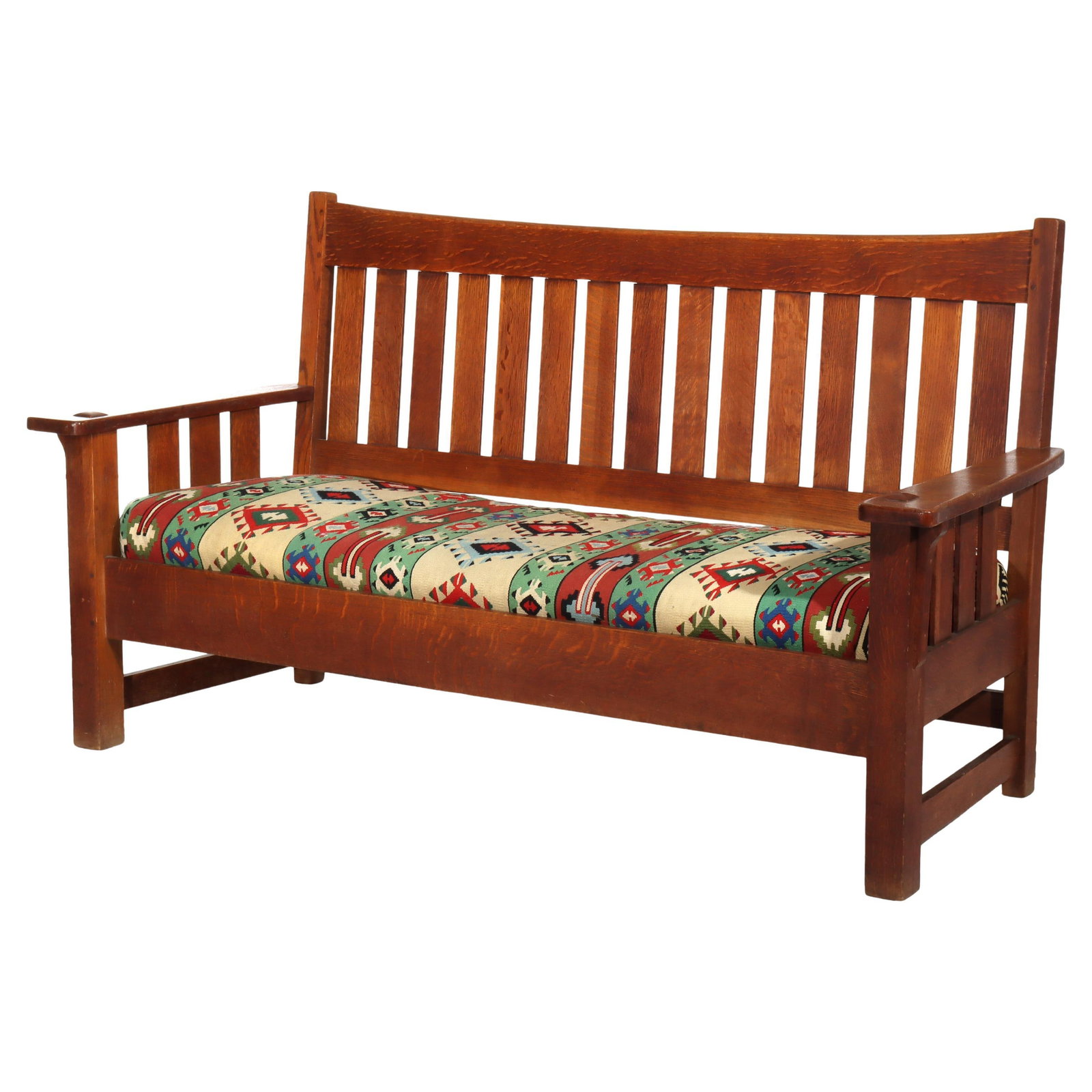 Antique Limbert Mission Oak Drop Down Sofa C1915 Arts and Crafts Style: Antique Limbert Mission Oak Drop Down Sofa C1915 Arts and Crafts Style This Antique Limbert Arts & Crafts Mission Oak Drop Down Sofa, crafted around 1915, embodies the elegance of the early 20th-centu