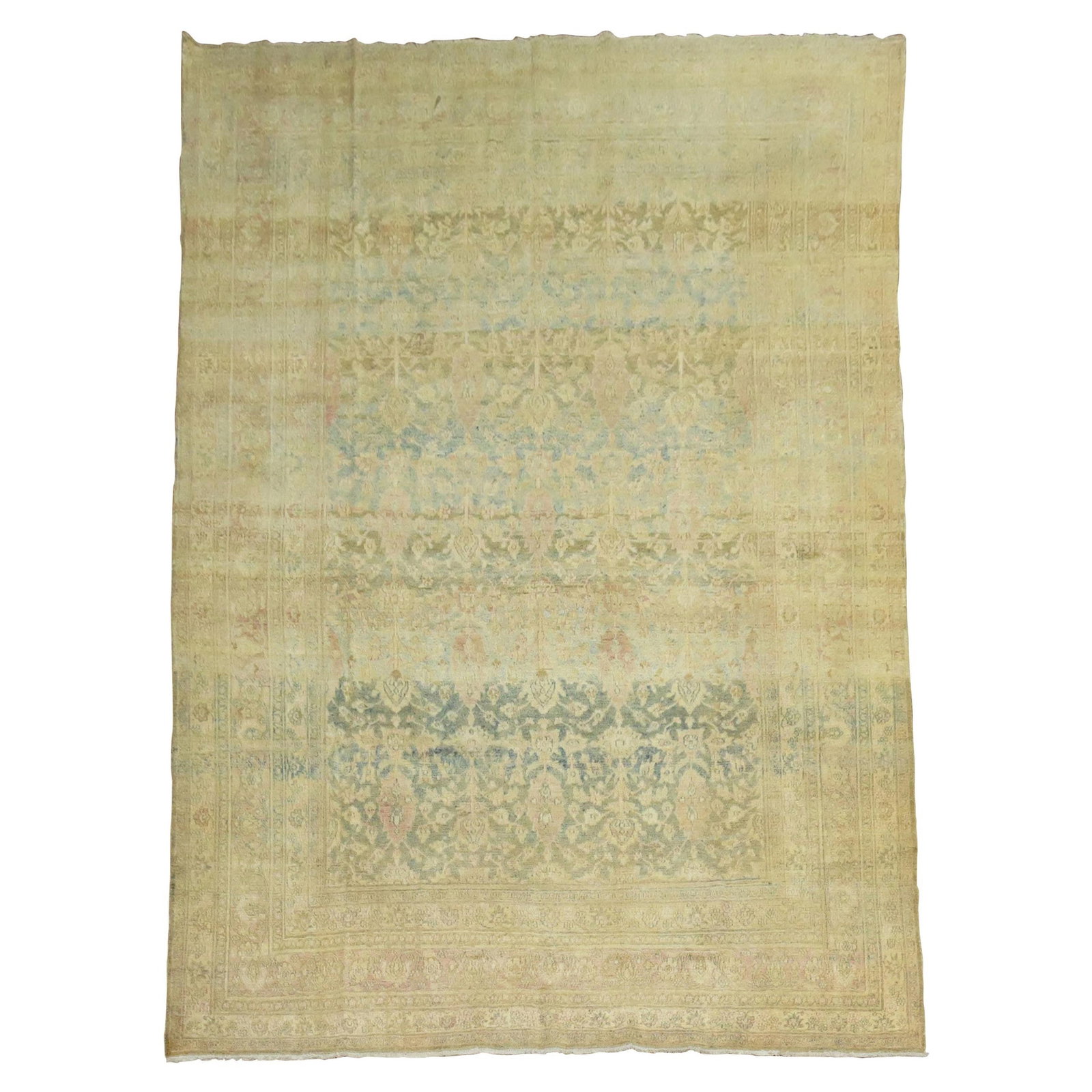 Zabihi Collection Antique Persian Khorassan Tabriz Rug 8' x 11'8'' Hand-Woven Wool: Zabihi Collection Antique Persian Khorassan Tabriz Rug 8' x 11'8'' Hand-Woven Wool Discover the exquisite beauty of this Antique Khorassan Rug from the Zabihi Collection. Measuring 8' x 11'8" (243.84 