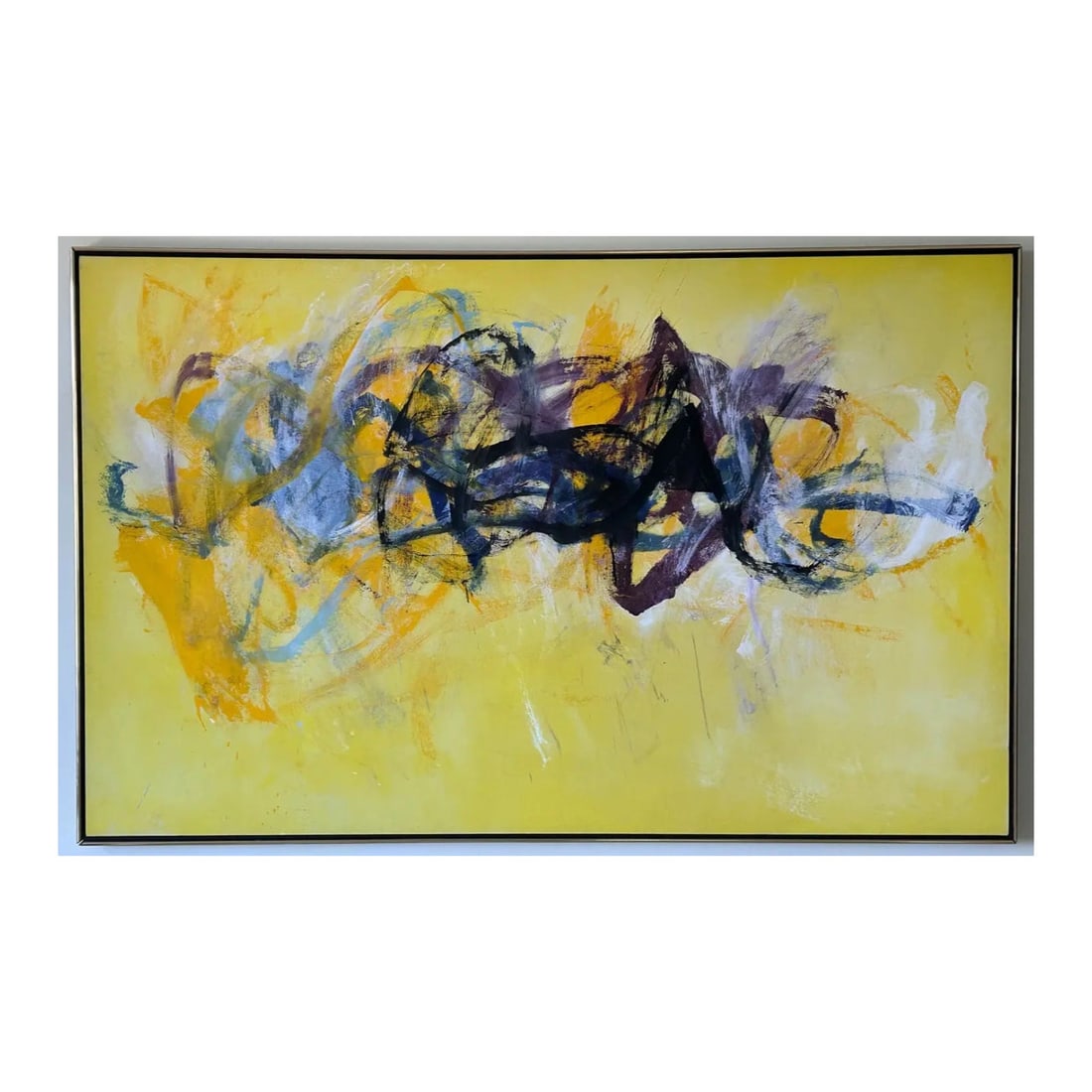Cleve Gray Suntrack 1987 Acrylic on Canvas Modern Art 50 x 80: Cleve Gray Suntrack 1987 Acrylic on Canvas Modern Art 50 x 80 Experience the vibrant energy of Cleve Gray's monumental canvas, *Suntrack*, created in 1987. This acrylic on canvas artwork measures 80 i