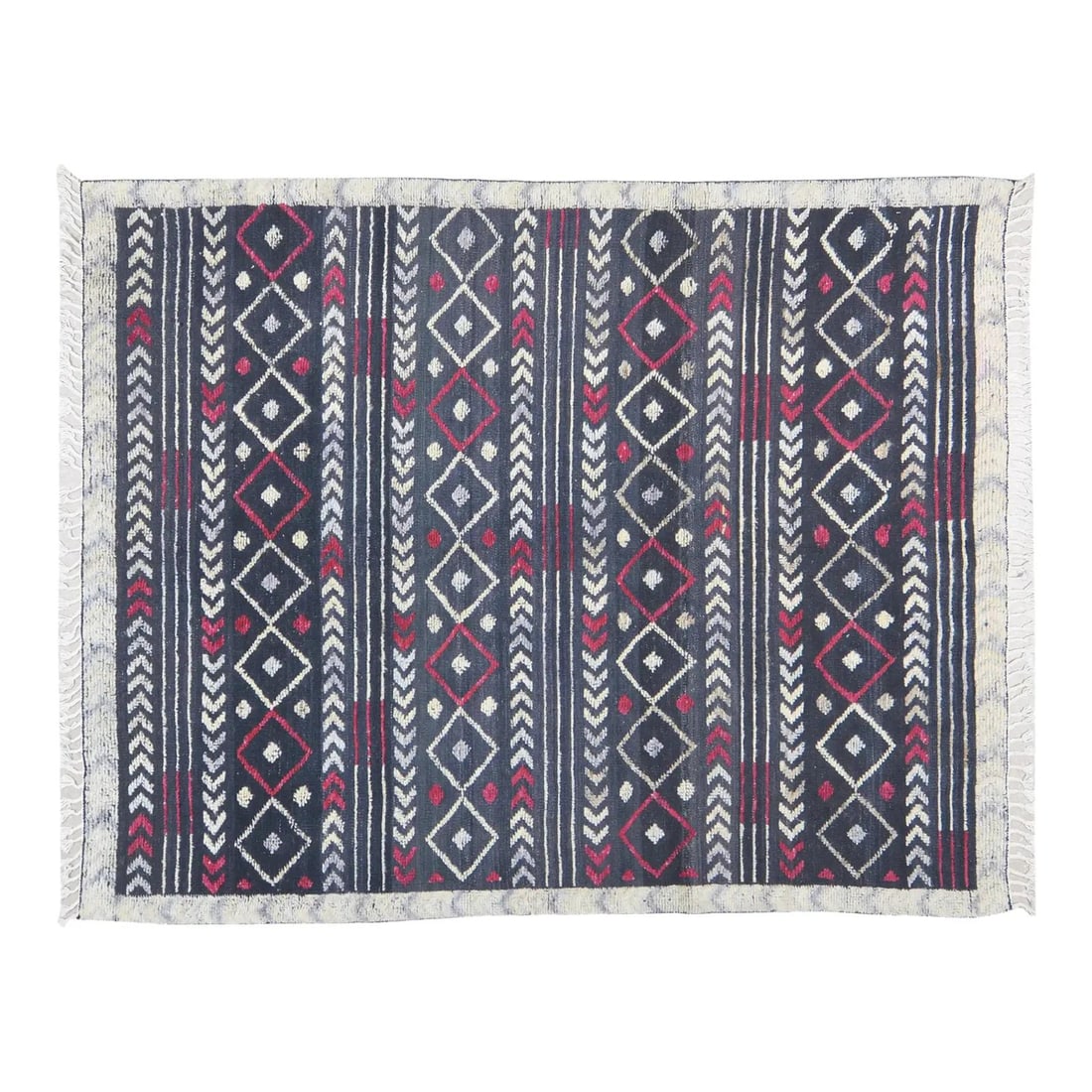 Midcentury Moroccan Wool Area Rug Hand Knotted 5'9" x 7'5" (1 of 6)