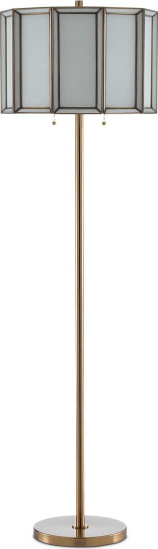 Currey Brass Floor Lamp Daze Collection 63 Inch: Currey Brass Floor Lamp Daze Collection 63 Inch Illuminate your space with this elegant antique brass floor lamp, designed to enhance any decor style. Standing at 63 inches tall, this lamp features a 