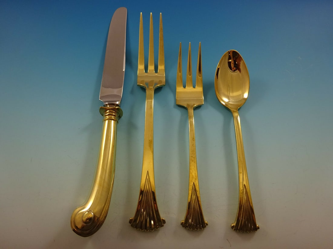 Tuttle Onslow Vermeil Sterling Silver 4pc Place Setting Gold Finish (1 of 3)