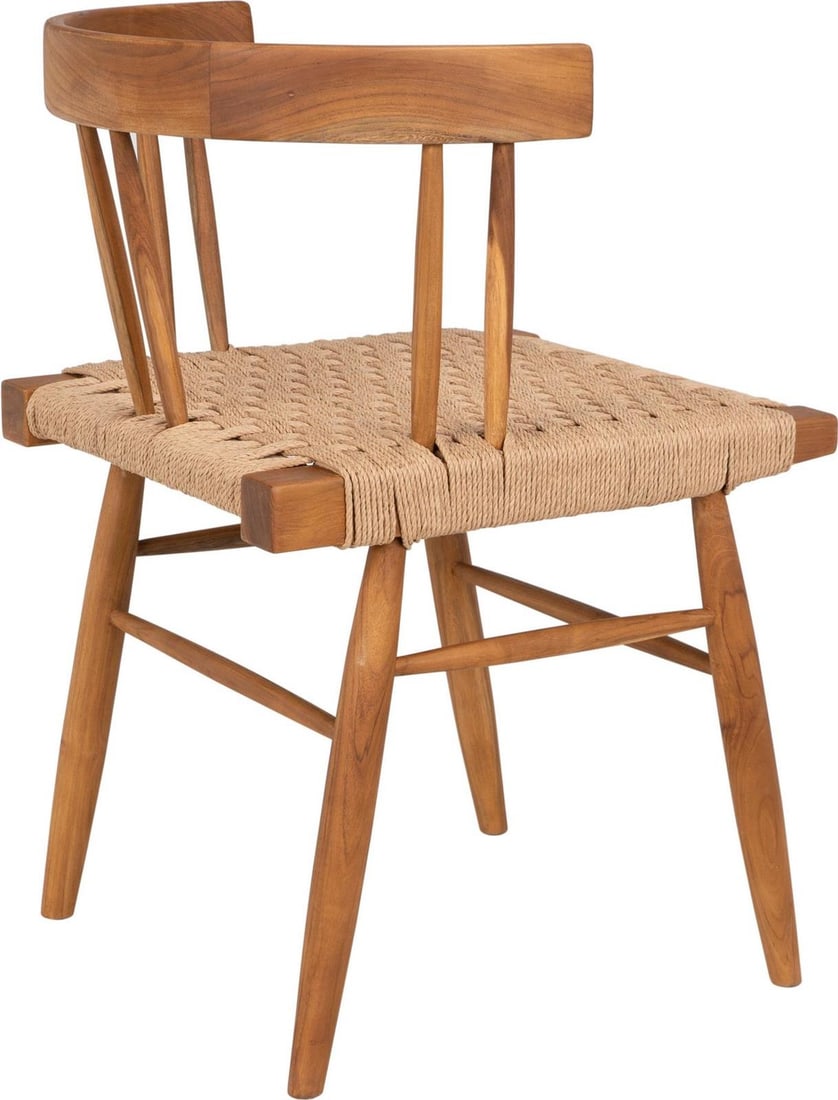 Noir Knox Chair Teak with Rope Finish 30H 19W 20D: Noir Knox Chair Teak with Rope Finish 30H 19W 20D Introducing the Durable Teak Knox Chair, a perfect blend of style and functionality. This chair features a unique rope finish and is crafted from high