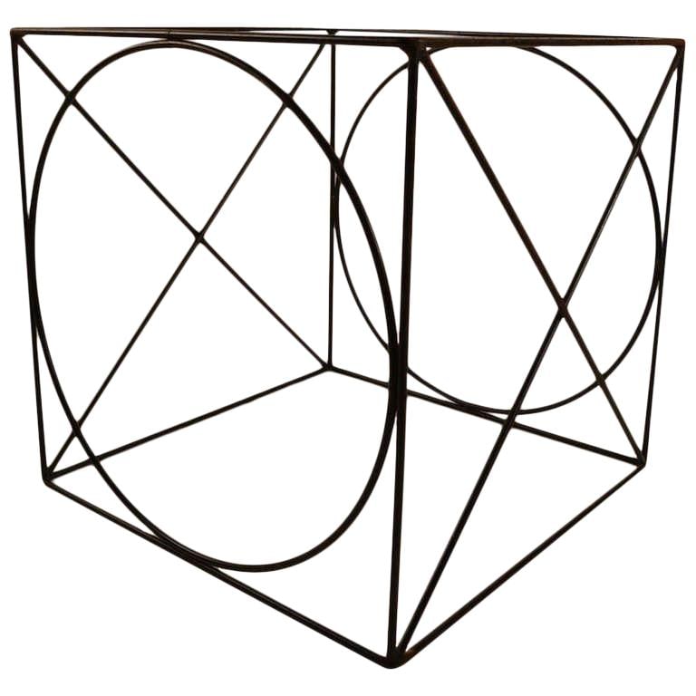 X O Wire Cube Table in Black Iron Inspired by Weinberg Umanoff Risley Paul: X O Wire Cube Table in Black Iron Inspired by Weinberg Umanoff Risley Paul This unique X O wire cube table is inspired by the works of notable designers including Weinberg, Umanoff, Risley, and Tony P