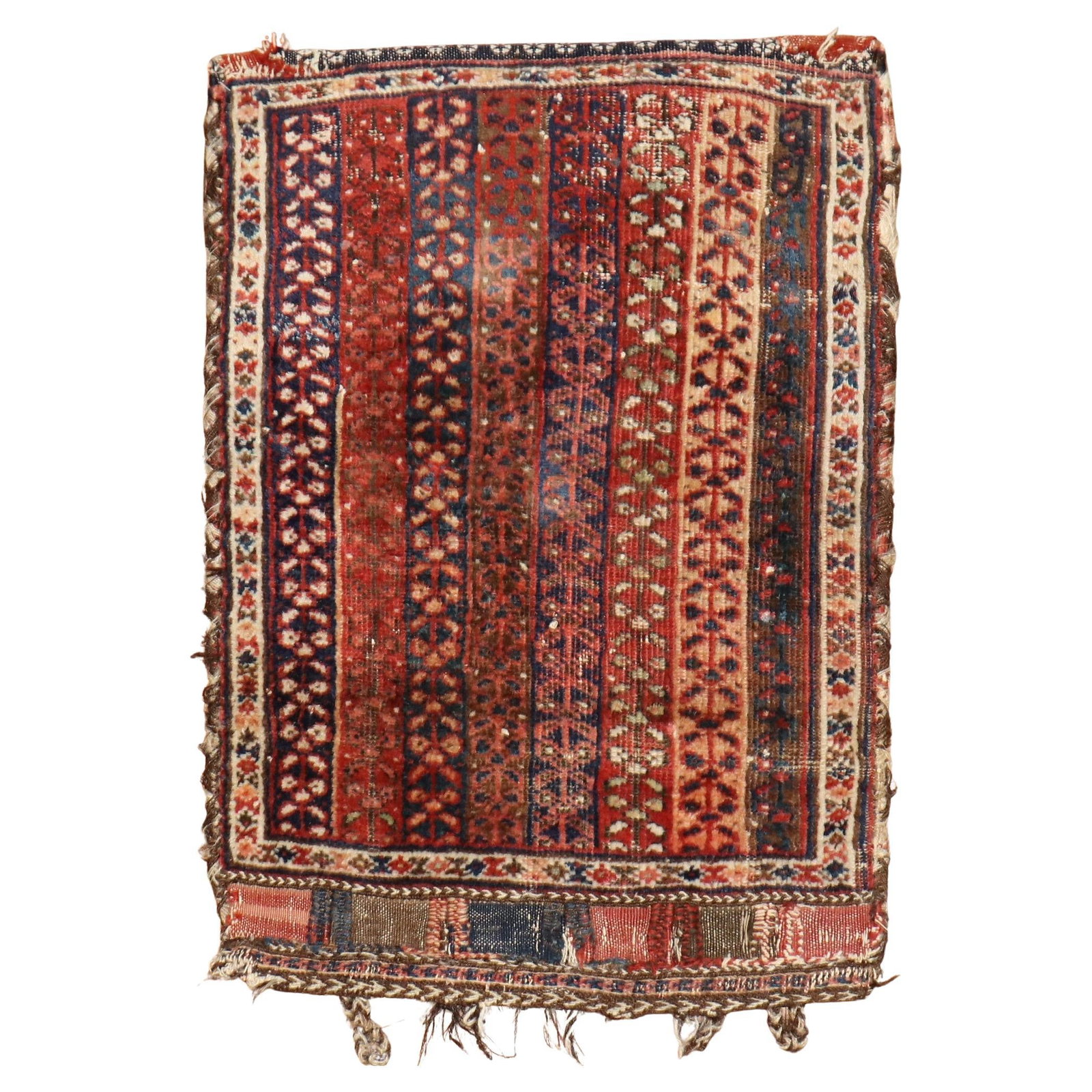 19th Century Persian Tribal Bagface Rug Wool Textile 1'6" x 2'2" Iran (1 of 5)