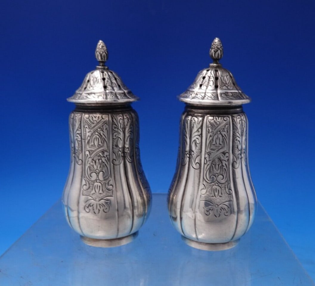 Hardy Freres .800 Silver Salt and Pepper Shakers Set 2pc Belgium (1 of 7)