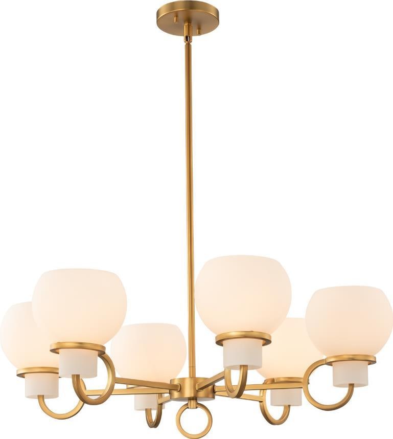 Kalco 6-Light Winter Brass Double Ring Bowl Chandelier (1 of 1)
