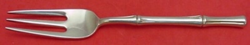 Tiffany & Co Bamboo Sterling Silver 3-Tine Salad Fork 6 3/4 in: Tiffany & Co Bamboo Sterling Silver 3-Tine Salad Fork 6 3/4 in Experience the elegance of the "Bamboo" pattern by Tiffany & Co. This exquisite sterling silver salad fork features a 3-tine design and m