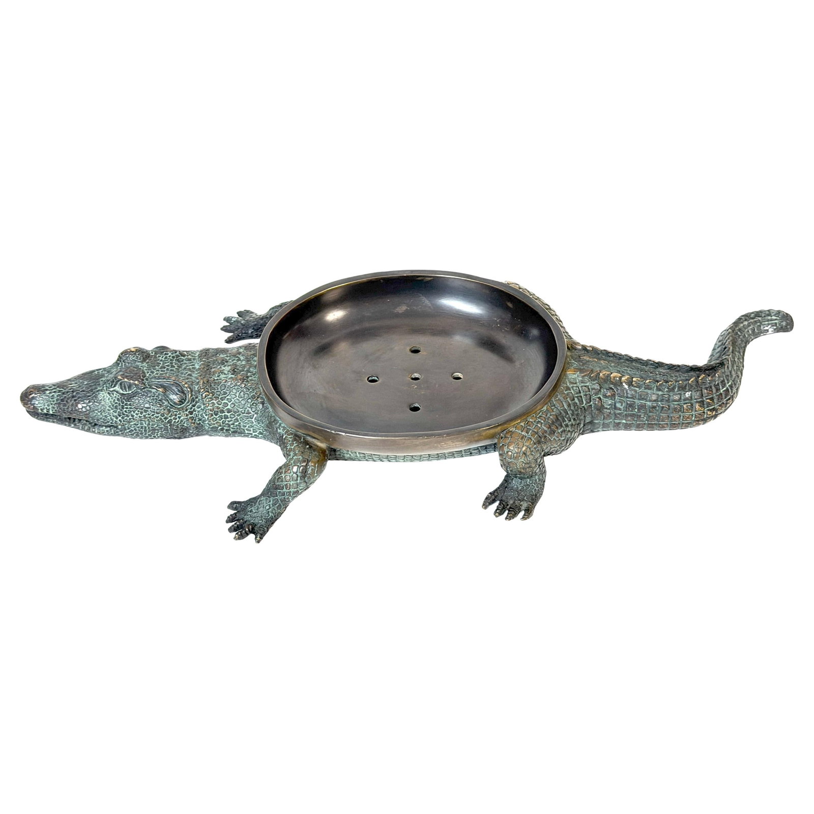 Patinated Bronze Alligator Vide-Poche Sculptural Soap Dish Late 20th Century (1 of 15)