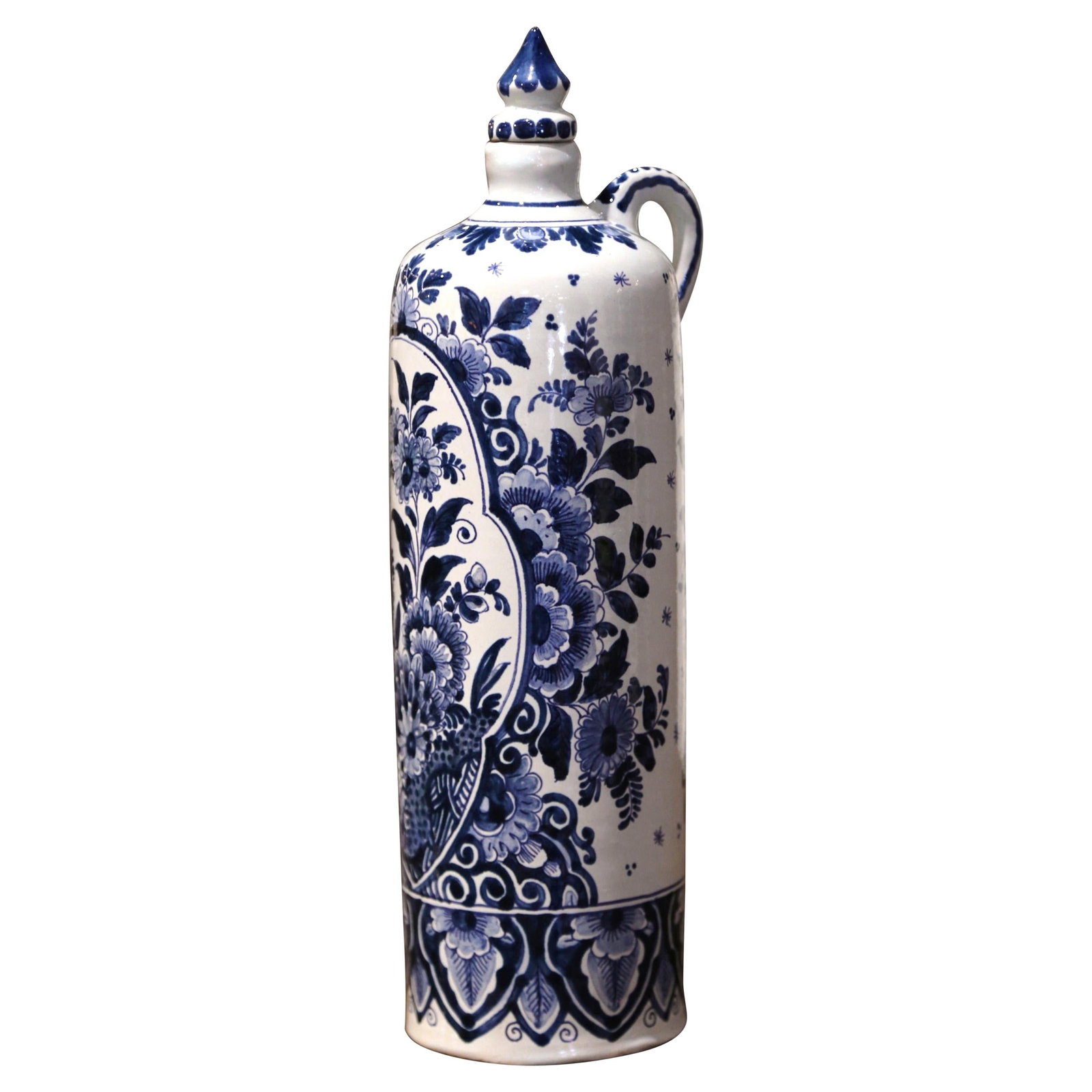 Hand Painted Dutch Delft Faience Olive Oil Vessel Blue and White Ceramic (1 of 9)