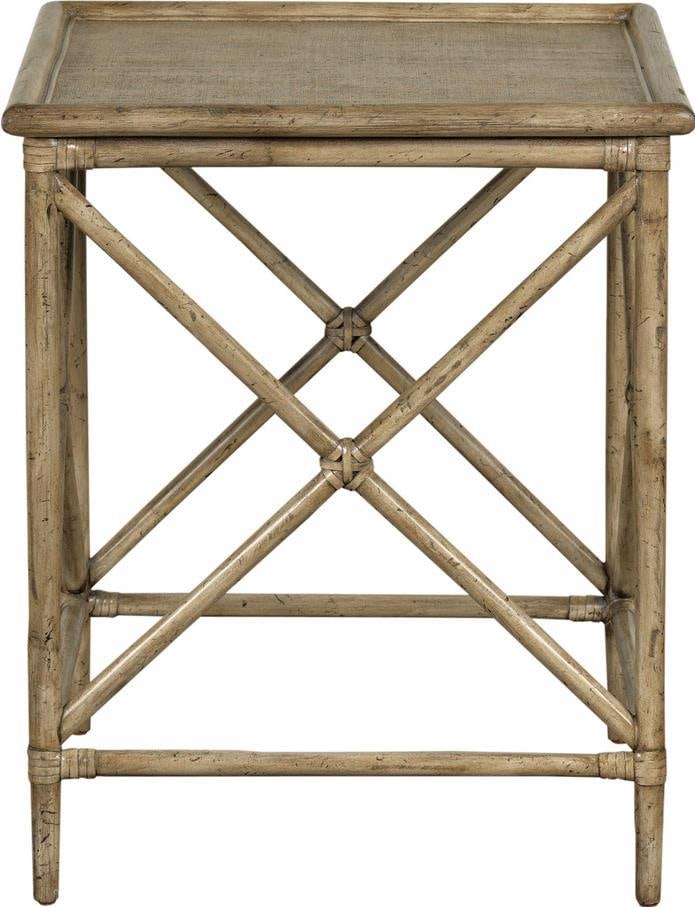 Port Eliot Coastal Raffia Rattan Side Table Light Ash Finish: Port Eliot Coastal Raffia Rattan Side Table Light Ash Finish Enhance your chic space with the Port Eliot Raffia Side Table, a perfect blend of style and functionality. This coastal-inspired side table