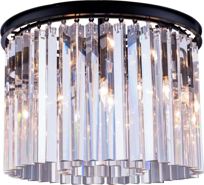 Sydney Matte Black Flush Mount Ceiling Light with Royal-Cut Crystals (1 of 1)