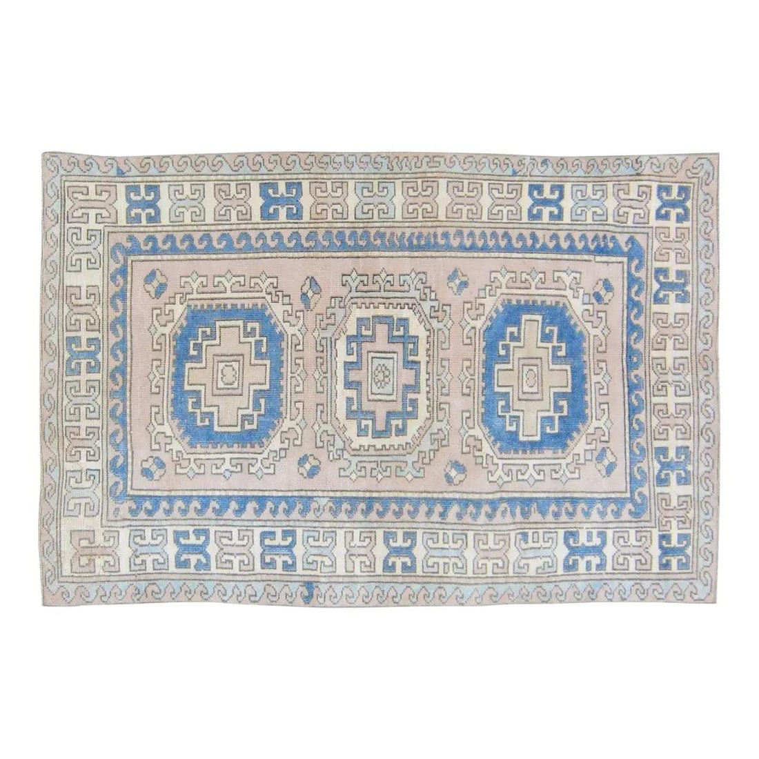 Anatolian Wool Area Rug Hand Knotted 4'x6'1" Turkish Vintage: Anatolian Wool Area Rug Hand Knotted 4'x6'1" Turkish Vintage This vintage Turkish Anatolian hand-knotted wool rug showcases traditional craftsmanship combined with a contemporary design sensibility. T
