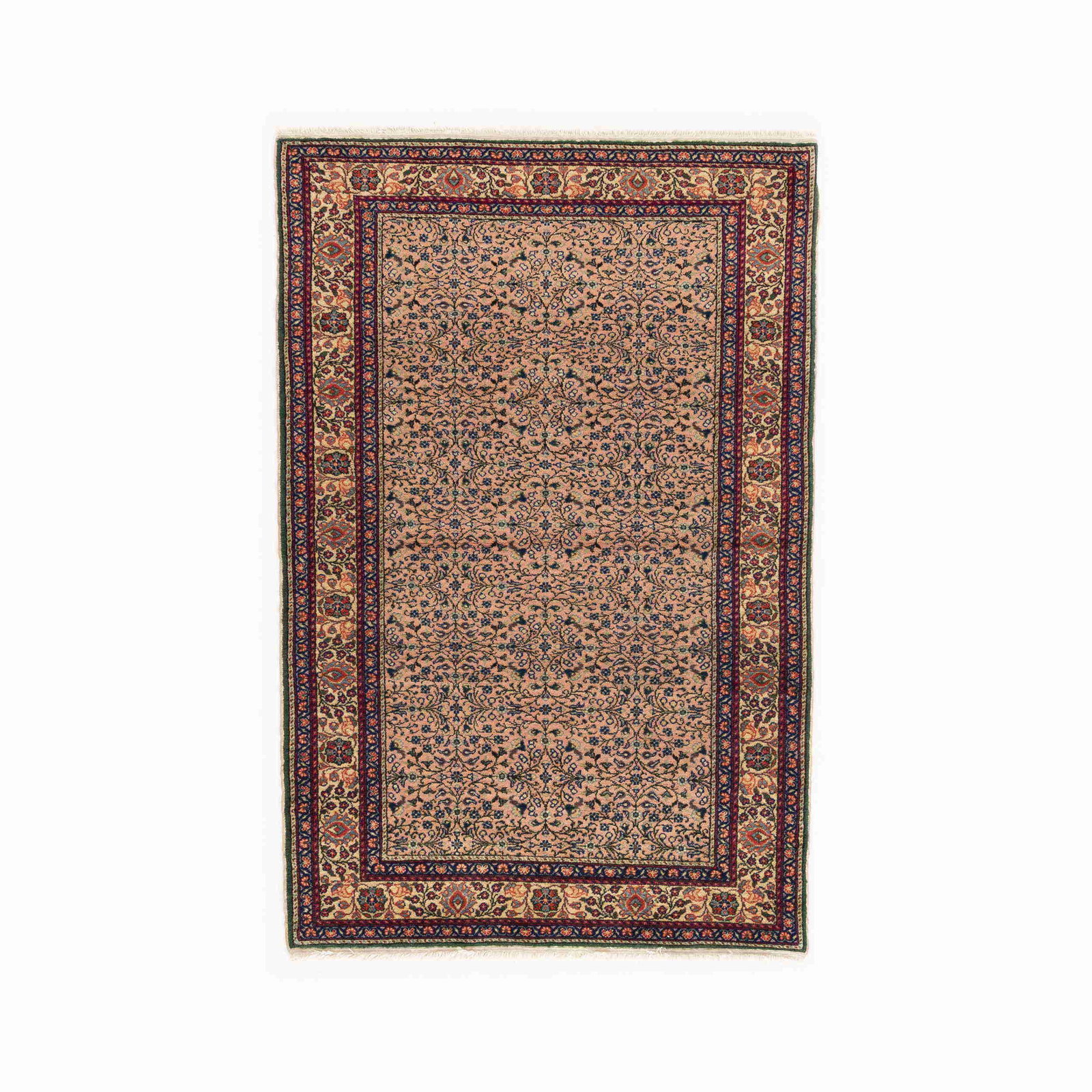 Authentic Handmade Kayseri Carpet Wool on Cotton 45.7 x 68.9: Authentic Handmade Kayseri Carpet Wool on Cotton 45.7 x 68.9 This authentic handmade Kayseri carpet features a luxurious blend of wool on cotton, meticulously crafted with double knots for durability 