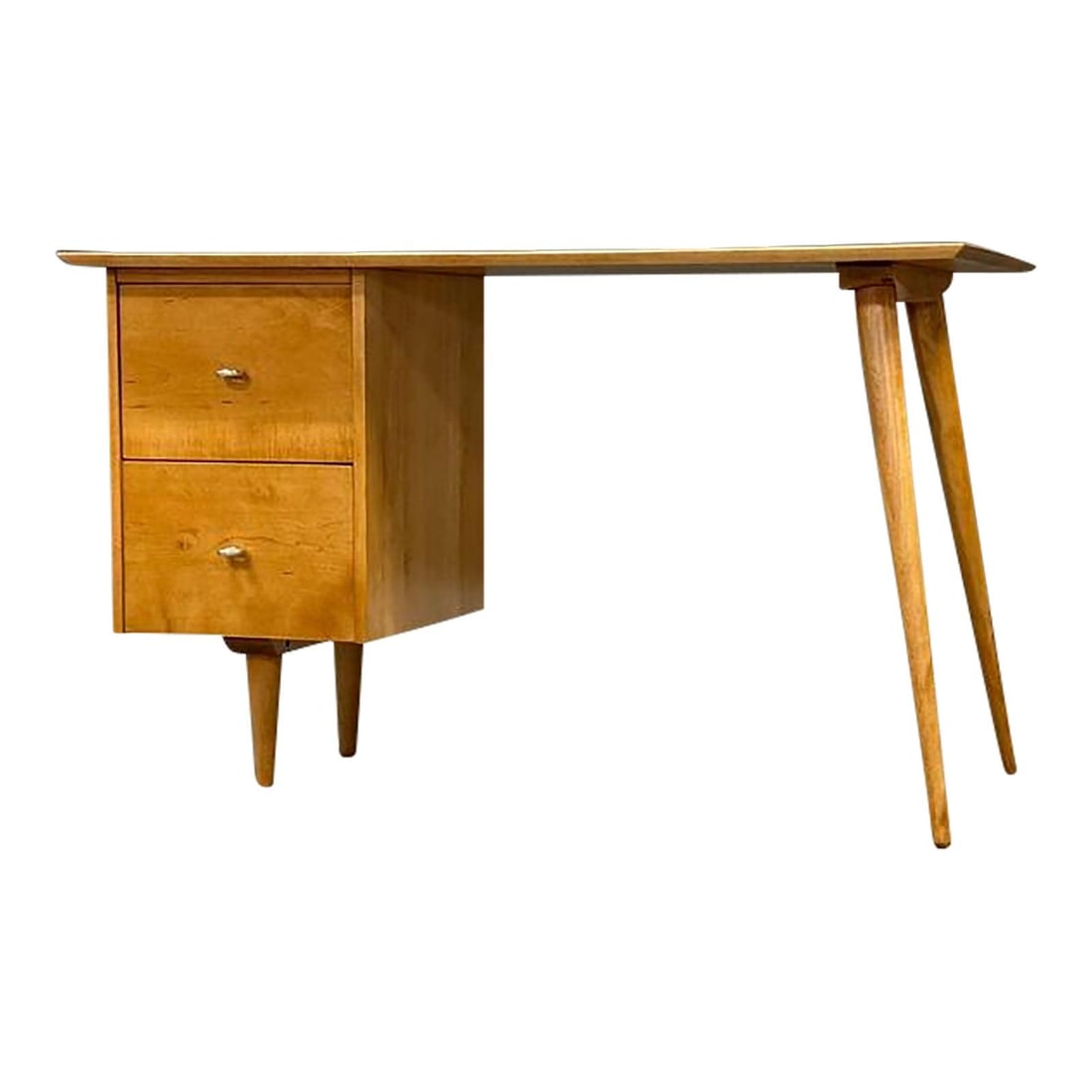 Authentic Paul McCobb Planner Group Maple Desk Mid Century Modern: Authentic Paul McCobb Planner Group Maple Desk Mid Century Modern Explore the timeless elegance of this mid-century modern desk, expertly crafted from solid maple and designed by the renowned Paul McC