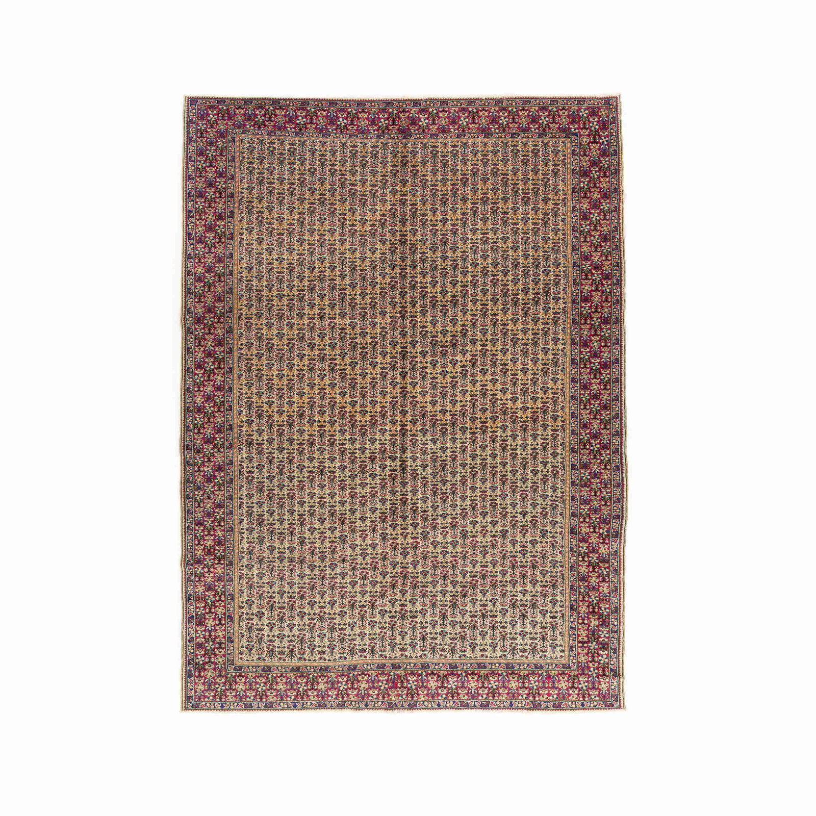 Authentic Handmade Kayseri Carpet Wool on Cotton 81.5 x 112.2 Inches: Authentic Handmade Kayseri Carpet Wool on Cotton 81.5 x 112.2 Inches Experience the artistry of traditional craftsmanship with this authentic handmade Kayseri carpet. Made from premium wool on a cotto
