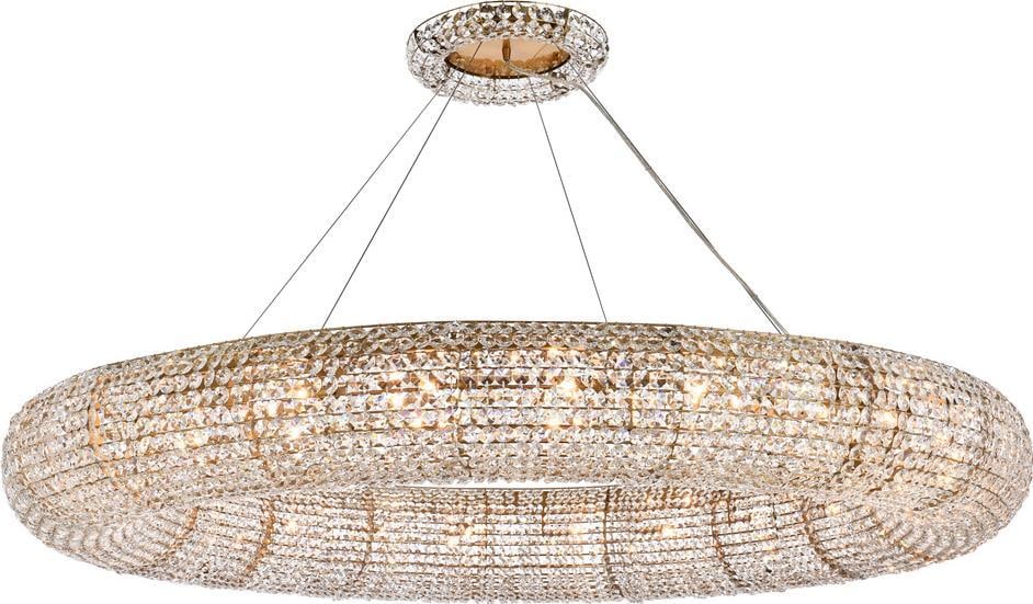 Elegant Lighting Paris Collection Gold Crystal Bowl Chandelier: Elegant Lighting Paris Collection Gold Crystal Bowl Chandelier Illuminate your space with the stunning Paris Collection Gold Crystal Chandelier. This exquisite bowl chandelier features a clear finish 