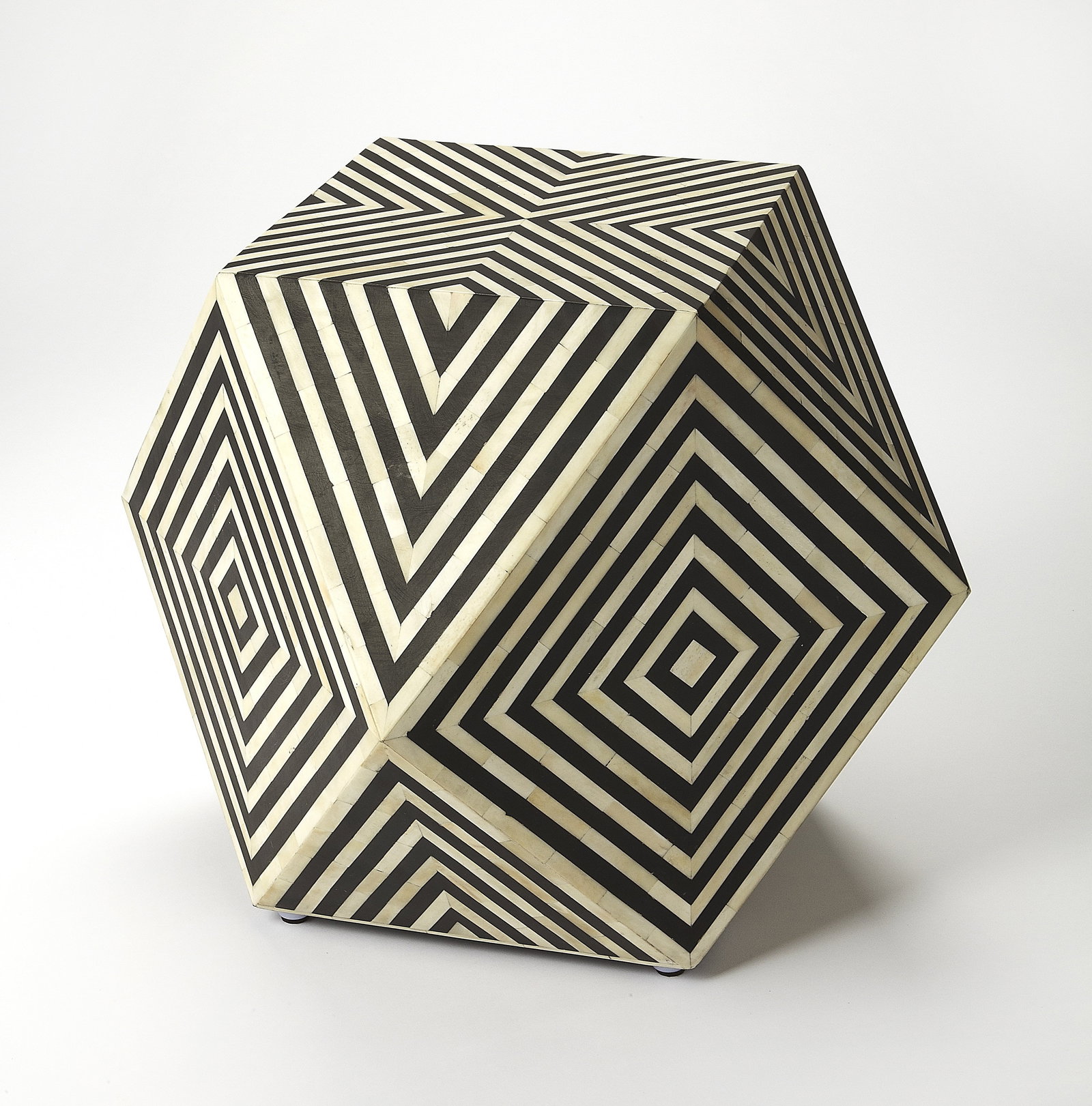 Butler Zanzibar Handcrafted Square Side Table Black Bone Inlay (1 of 3)